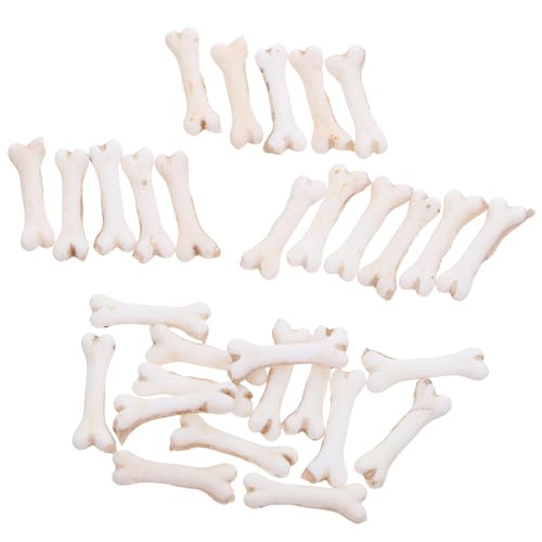 Alasum 30 Piezas Mini Huesos de Esqueleto Blancos de Cavernícola Estatua de Perro en Miniatura Huesos de Simulación para Manualidades y Decoración de Mesa de Halloween