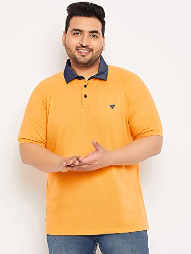 Image of Club York Men Cotton Blend Half Sleeve Polo Neck Solid Plus Size T-Shirts
