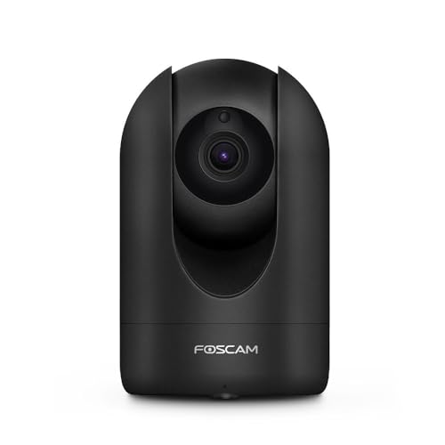 Foscam - R4M-B - Caméra IP Intérieure Motorisée 4MP Noir - Caméra Wi-FI avec Consultation et Pilotage à Distance 24h/24 et 7j/7 - Détection de Mouvement et Alerte...
