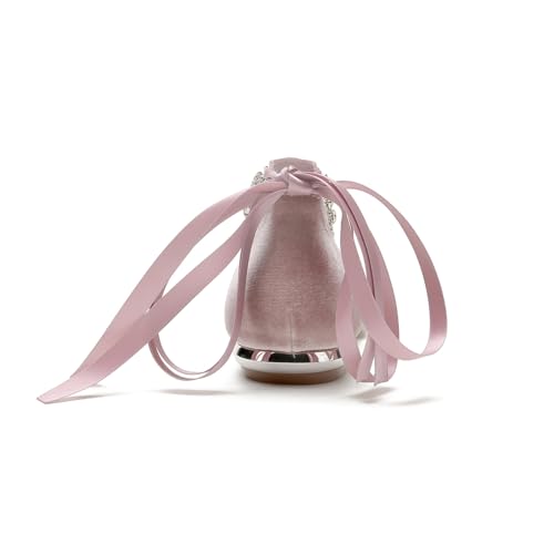 Wedding Shoes Women's Bridal Flat Shoes Pointed Toe Dress Bridal Pearl Flats 1.5Cm3