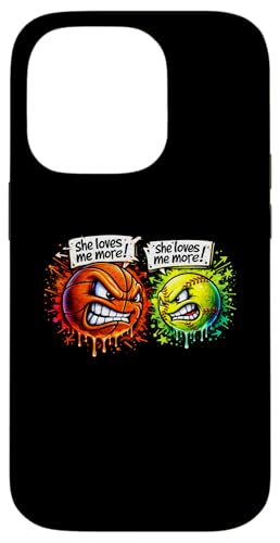 Funny She Loves Me More Basketball Vs Tennis �X�}�z�P�[�X iPhone 14 Pro �p