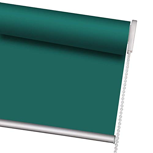 WYYAF Persianas enrollables Aislamiento térmico Verde Oscuro, 100% Blackout Tela Impermeable Protección de la privacidad Persianas enrollables, 60 cm / 80 cm / 100 cm / 120 cm / 140 cm de Ancho (T
