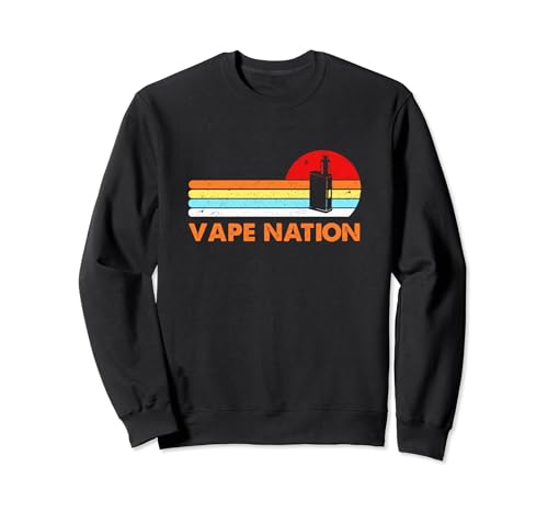Vape Nation Pen Vintage Retro Distressed Vaping Hombres Mujeres Sudadera