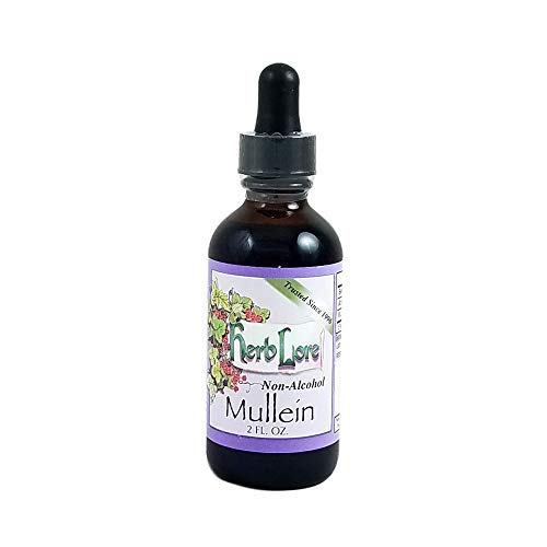 Herb Lore Mullein Leaf Tincture - 2 fl oz - Non Alcohol - Herbal Dry Cough Relief - Lung Detox & Lung Cleanse for Smokers