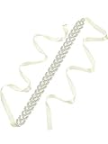 Usos amplios: un cinturón de fajas para vestidos de novia o vestidos formales en una ceremonia de boda u ocasiones formales, también se aplica como banda para el cabello; Este cinturón de diamantes de imitación también es una buena idea de regalo para sus amigas, su hija y su madre en el momento importante.