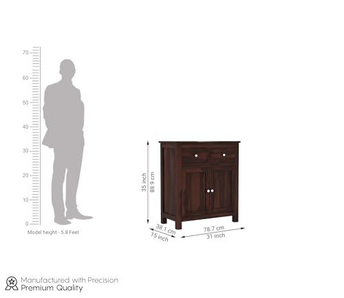 Image of Wooden Chests of Drawers Bedroom || Kitchen CabinetStorage || Sideboard Cabinets,Crockery Cabinet, Home Kitchen Furniture,Multipurpose Cabinet (Walnut Finish)