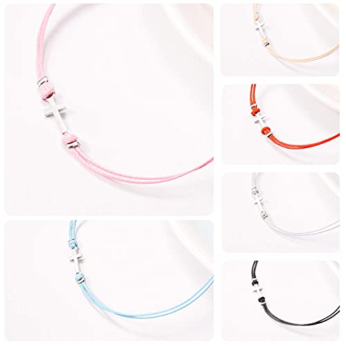 Sunsh 6Pcs Cross Bracelet For Women Teen Girl Men Boys Matching Adjustable String Inspirational Lucky Bracelet Handmade Religious Christian Faith Hope God Blessed Best Friends Epiphany Gifts #TOP2