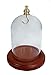 3 x 4 Glass Dome with Brass Knob and Hook with Base