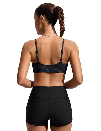 Image of CRZ YOGA D-DD Scoop Neck Bikini Tops | Removable Pads, Adjustable Spaghetti Straps, Swim, Bathing Suit Bra for Women