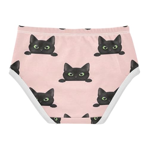 Cute Black Cat Girls Briefs, Toddler Briefs, Girls' Cotton Brief Underwear, 2–8 Years2