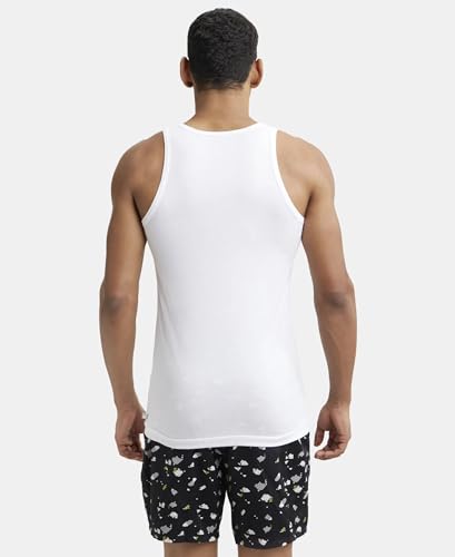 Jockey Men's Super Combed Cotton Round Neck Sleeveless Regular Fit Vest with Extended Length for Easy Tuck (Pack of 2) - Image 4