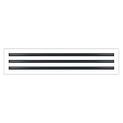 BUILDMART - 26x6 White Modern AC Vent Cover - Decorative Air Vent - Standard Linear Slot Diffuser - Register Grille for Ceiling, Walls & Floors - Texas Buildmart