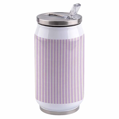 コーラカップ シンプル 紫 縞 麻布バック タンブラー ストローカップ 蓋付き ステンレス 魔法瓶 水筒 ボトル 車用 自宅用 携帯便利 直飲み 真空 保冷 保温 漏れ防止 通勤 贈り物 300ml