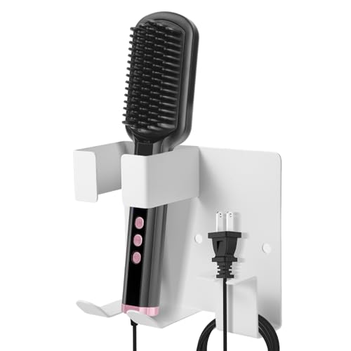 KAIXUANMAN マグネット ヘアアイロンホルダー コードホルダー ヘアアイロン収納 石こうボード壁対応 ヘアアイロン置き 壁面収納 ヘアアイロン収納 (ホワイト)