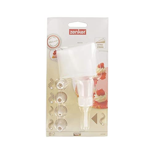 Zenker Plastic Piping Bag with 5 Nozzles, Length: 280 mm, White, 28 x 14 x 3.5 cm - Image 4