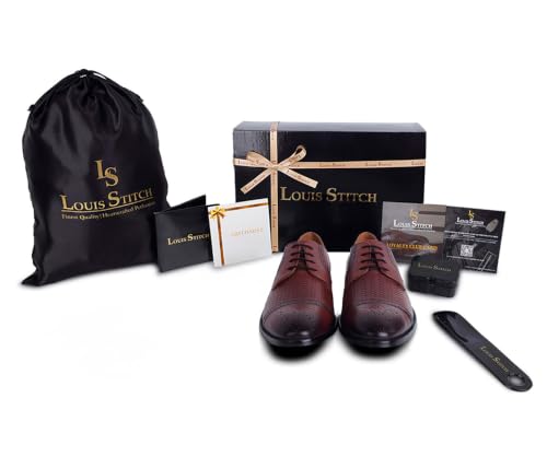 Image of LOUIS STITCH Formal Shoes for Men | Genuine Leather, Stylish Lace-Up for Business, Office, Party & Wedding (LSEUWEOX )