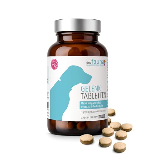 Gelenktabletten Hund – 200 Tabletten mit Grünlippmuschel, Teufelskralle, Glucosamin, MSM & Omega-3 – Ergänzungsfuttermittel für Hunde – Made in Germany