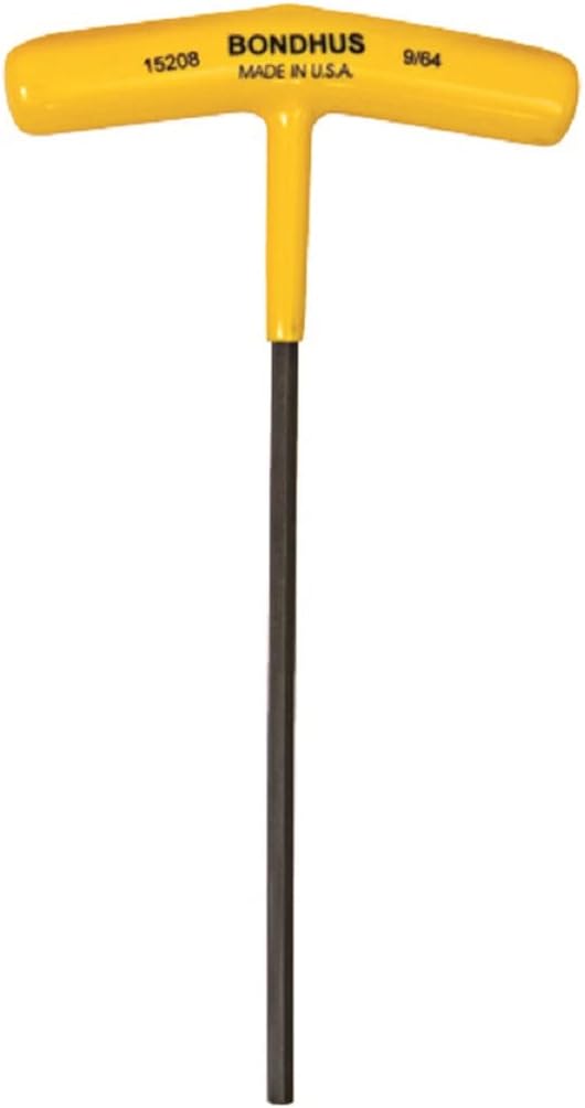 Bondhus 9/64-Inch Hex T-Handle Wrench, 6-Inch Length, Multi-Color