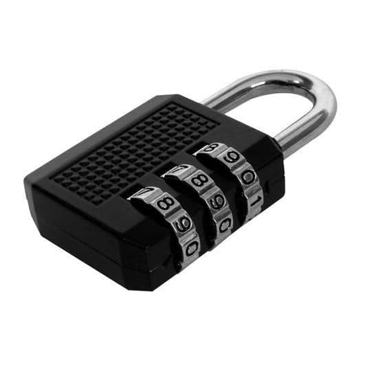 VIVITO 3 Digit Combination Padlock - Anti-Theft Zinc Alloy Lock Resettable Travel Locks for Luggage, Backpacks, Door and More. (Black)