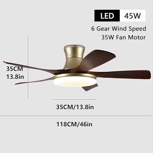 Ventilateur de plafond intérieur design doré avec éclairage moderne modulable