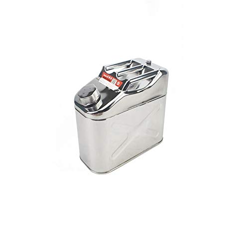 XuQinQin Portable fuel tank, 5L, 10L, 15L, 20L stainless steel thickened multi-purpose portable vertical spare car fuel tank, suitable for all kinds of vehicles gasoline container (Color : 10L)