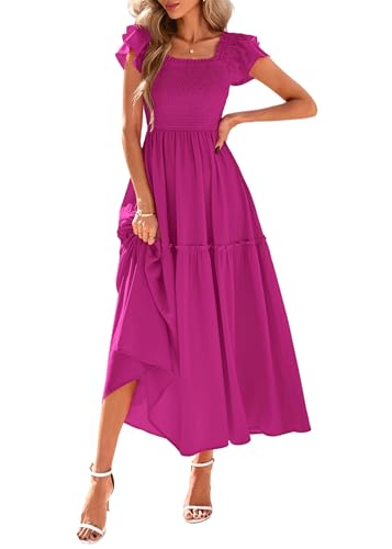 Image of KIRUNDO Smocked Summer Midi Dresses for Women 2026