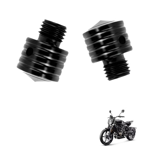 generisch 2PCS motorrad spiegel blindstopfen kompatibel mit Husqvarna Svartpilen 701,staubdicht tuning zubehör(black)