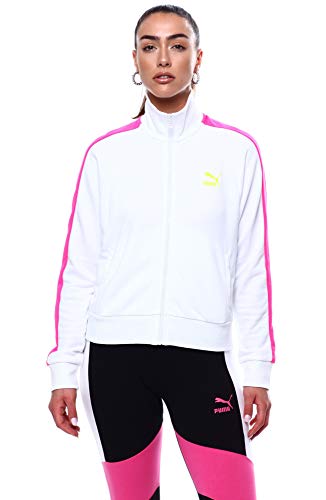 Puma Womens Classics T7 Track Jacket FT, Puma White, Large