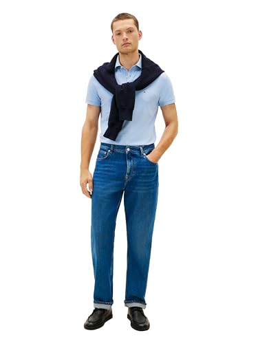 Image of Tommy Hilfiger Men's Short Sleeve Polo Shirts in Classic Fit with Stretch and Organic Pique Cotton