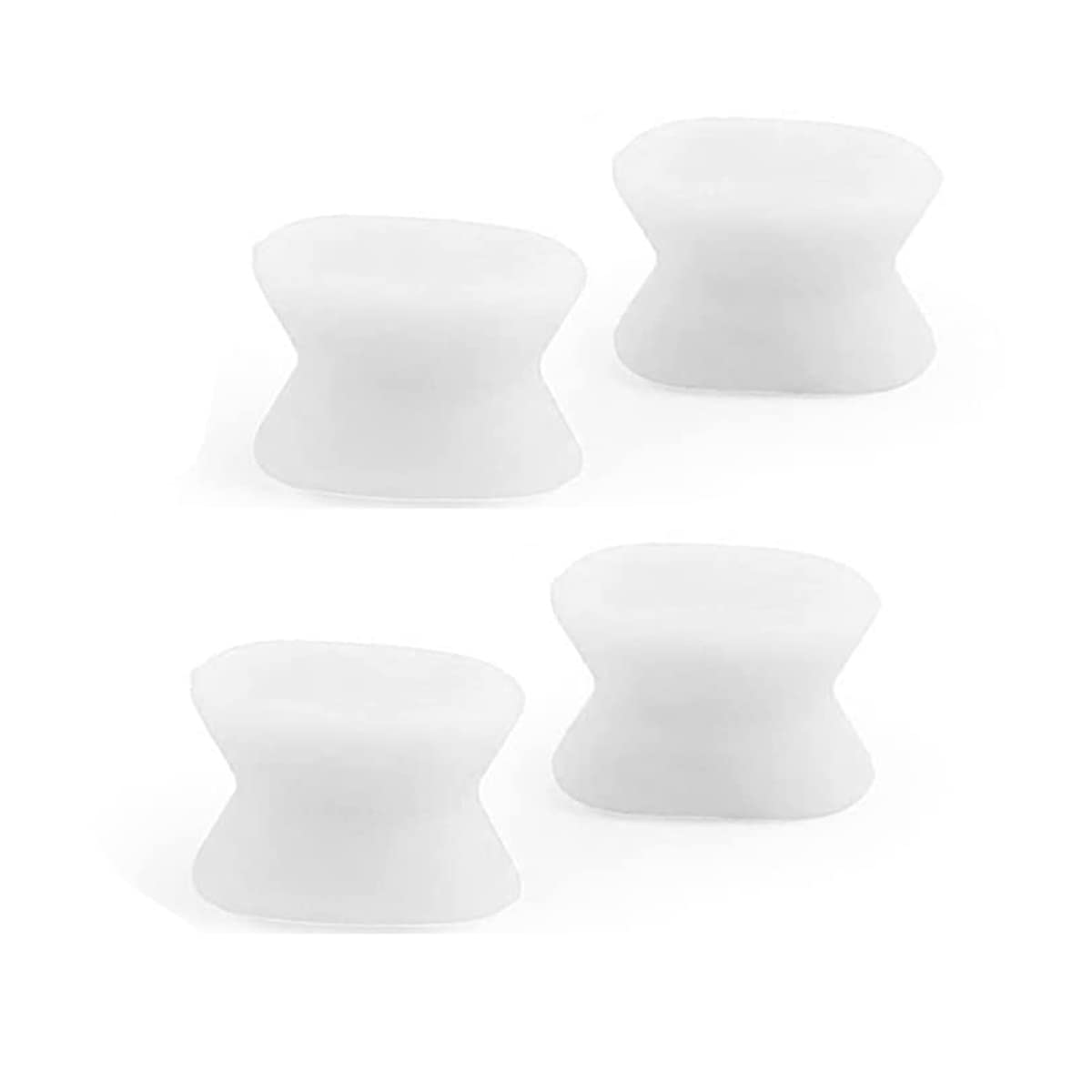 IERCZA Separadores de dedos de silicona, 4 paquetes de separadores de dedos de gel para hombres y mujeres, corrector de juanetes para dedos superpuestos, dedos torcidos, dedos en martillo (Blanco)