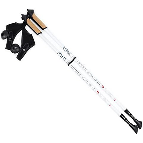 SMJ sport, adult telescopic Nordic walking poles, durable, trekking pole, in light white, one size Cover