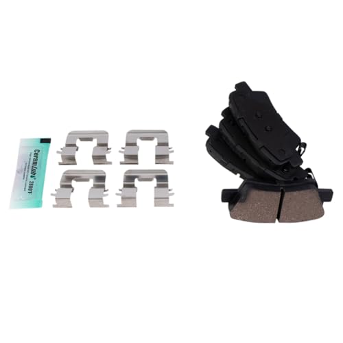 Image of TRQ Rear Brake Pad and Rotor Set Ceramic Compatible with 2019-2021 Hyundai Veloster 2020 Kia Forte