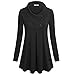 Produktbild Damen Langarmshirt Sweatshirt Revers Tunika Swallowtail Pullover Mode Elegant Wunderschön Casual Kleidung Bluse Tops Outwear Mode T Shirt Oberteil (B-Schwarz, 3XL)