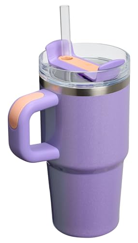 Image of Stanley Quencher H2.0 Tumbler with Handle and Straw 20 oz | Flowstate 3-Position Lid | Cup Holder Compatible for Travel | Insulated Stainless Steel Cup | BPA-Free | Periwinkle Shimmer