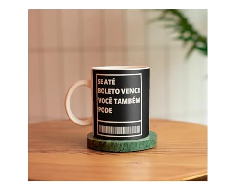 Caneca Presente Amigo Secreto Boleto Motivacional Engraçado Cor Preto