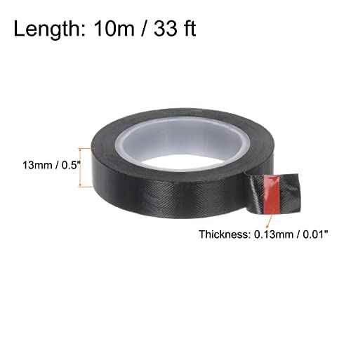 Image of HARFINGTON Fabric PTFE Tape Roll, 0.5 inch x 33 ft High Temperature PTFE Adhesive Tape 0.13mm Thickness for Vacuum Sealer Machine Hand Impulse Sealers, Black