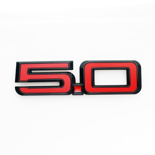 Image of 2pcs Replacement for 2024-2025 5.0 Letters Emblem Door Side 3D Badge Decal Nameplate (Black Red)