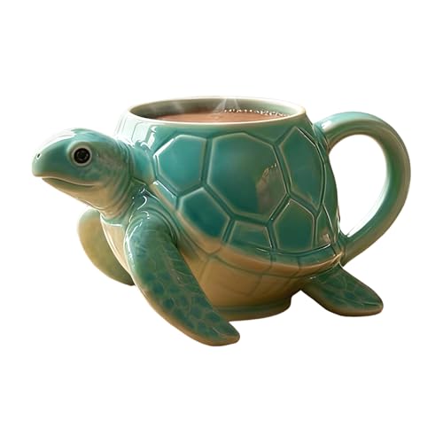 Taza De Tortuga - Vajilla Divertida con Temática Marina | Tazas de Cerámica con Efecto 3D y Diseño Adorable - Para Hogar, Bebidas Frías, Relajación, Amigos, Amantes del Arte y Celebraciones en Todas