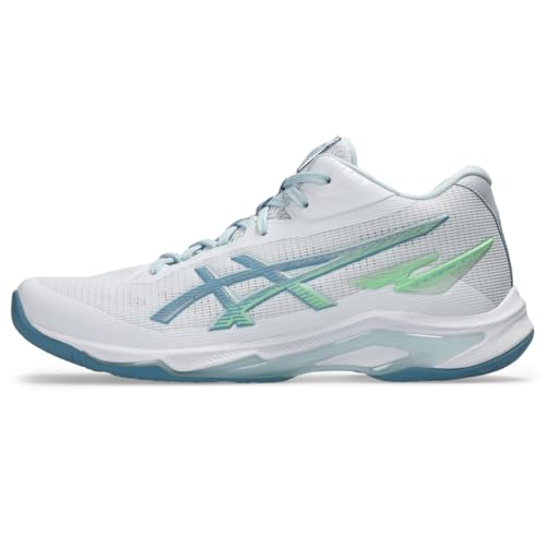 ASICS Men's Netburner Ballistic FlyteFoam Mid Top 4 Volleyball Shoes, 12, White/SABA Blue - image 1