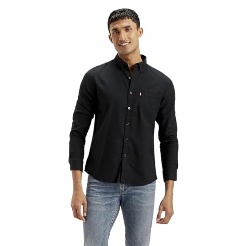 Image of Levi's Men's Solid Slim Fit Shirt Black