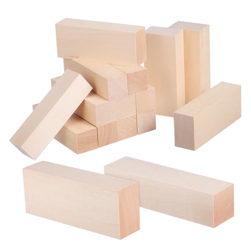 TEHAUX 14pcs Natural Wood Craft Strips for DIY
