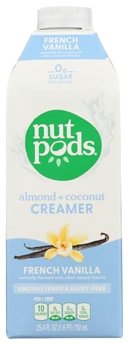 nutpods® Unsweetened French Vanilla Coffee Creamer, dairy-free, 25.4oz