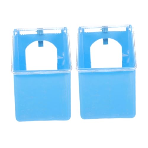 Toyvian 吊り下げ式鳩用フィーダー 大容量オウム用給餌ボックス 鳥かご用プラスチック製フィーダー 飛散防止設計 鳥の餌やり用具 ペット用インコフィーダー 2個セット