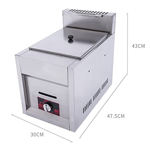 Fryer Kommerzielle LPG-Fritteuse, 10-Liter-Gasfritteuse mit großem Fassungsvermögen, einstellbare Feuerkraft, mit abnehmbaren Körben und Deckel, Gasfritteuse aus Edelstahl 304 in Lebensmitte – Bild 6