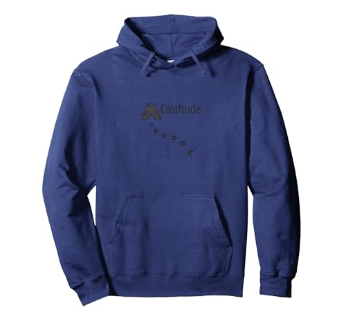 Cattitude: Feline Sass et Empreintes de Pattes pour Les Amoureux des Chats Sweat à Capuche, Unisexe pour Adultes, Bleu Marine, M Cattitude: Feline Sass et Empreintes de Pattes pour Les Amoureux des Chats Sweat à Capuche, Unisexe pour Adultes, Bleu Marine, M