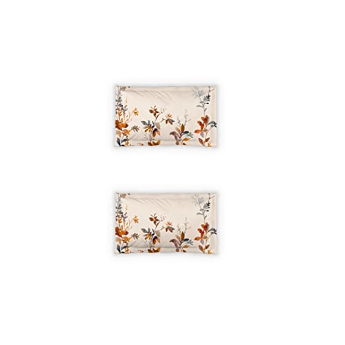 Image of D'Decor 136TC Cotton One Double Bedsheet with Two Pillow Covers - King Size, Floral, Brown