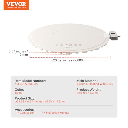 Image of VEVOR Electric Warming Tray, Food Warming Mat for Buffet, Rollable & Portable Silicone Food Warmer with 4 Adjustable Temperature Settings, Auto Shut-Off & Child Lock, Perfect for Parties, Catering