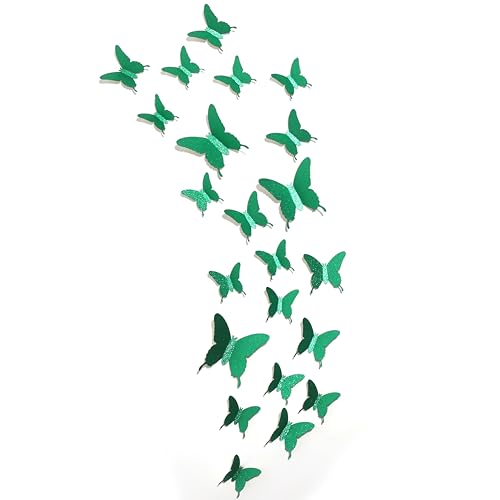 Vinilos Decorativos 3D Mariposas Glitter Verde Oscuro