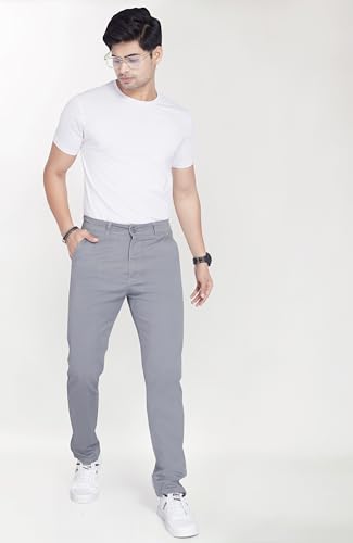 Image of DIVISIVE Men's Regular Fit Cotton Chinos Trousers Pants