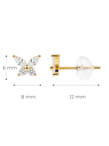 Image of S925 Sterling Silver Earrings, Hypoallergenic Stud for Women & Men | Minimalist Dainty Design, Solid 925 Sterling Silver or with 18K Gold Plate, Daily /Party Wear, Birthday Gift, Silver or Gold